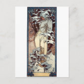mucha winter art nouveau poster briefkaart (Voorkant)