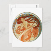 Mucha Woman Briefkaart (Voorkant / Achterkant)