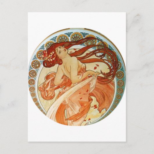 Mucha Woman Briefkaart (Voorkant)
