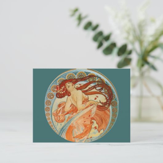 Mucha Woman Briefkaart (Staand voorkant)