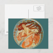 Mucha Woman Briefkaart (Voorkant / Achterkant)