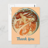 Mucha Woman Dank u Briefkaart (Voorkant / Achterkant)