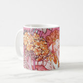 Mucha Woman onder de Flowers Art Nouveau Mok (Voorkant links)