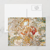 Mucha Woman with Daisy Art Nouveau Briefkaarten (Voorkant / Achterkant)
