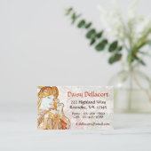 Mucha Woman with Daisy Art Nouveau Visitekaartjes (Staand voorkant)