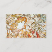 Mucha Woman with Daisy Art Nouveau Visitekaartjes (Achterkant)