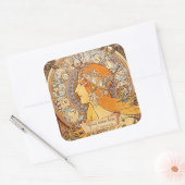 Mucha Zodiac Art Nouveau Bookplate Stickers (Envelop)