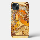 Mucha Zodiac Hoesje-Mate iPhone Case (Achterkant)