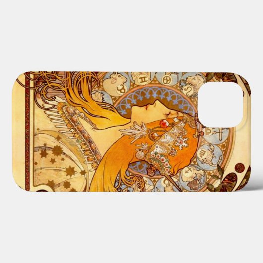 Mucha Zodiac Hoesje-Mate iPhone Case (Achterkant (horizontaal))