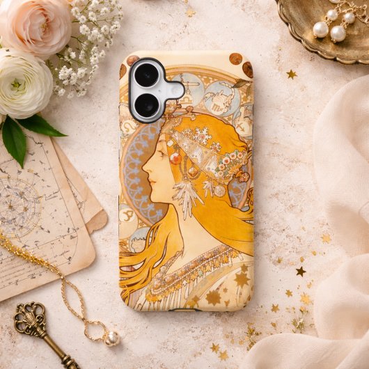 Mucha Zodiac iPhone 16 Hoesje