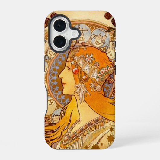 Mucha Zodiac iPhone 16 Hoesje (Achterkant)