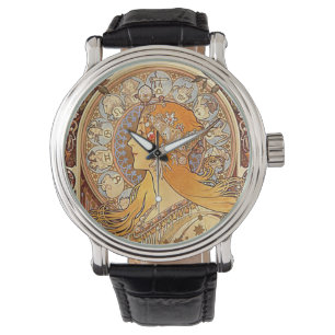 Mucha Zodiac Wrist Watch Horloge