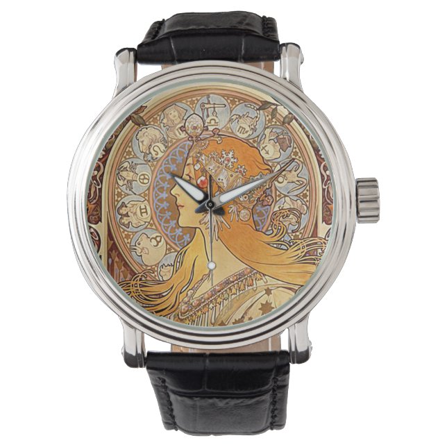 Mucha Zodiac Wrist Watch Horloge (Voorkant)