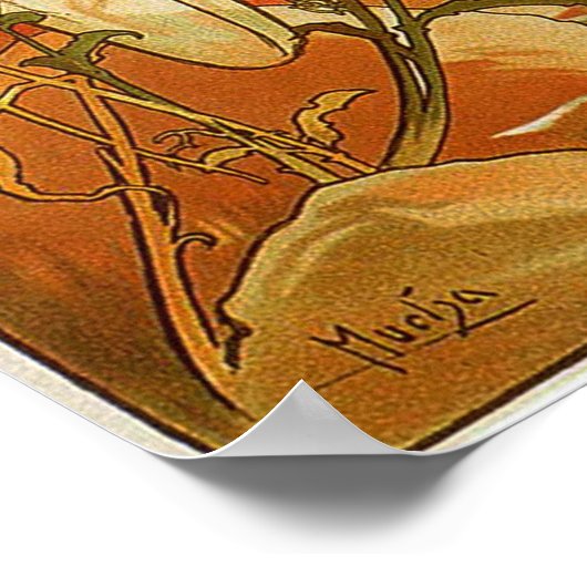 Mucha - zomer 1896 poster (Hoek)