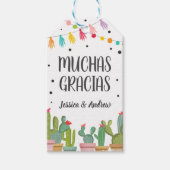 Muchas Gracias Bruiloft Fiesta Cactus Mexicaans Da Cadeaulabel (Voorkant)