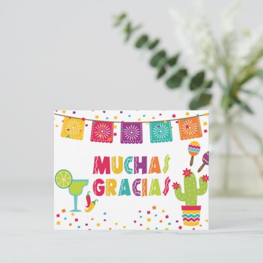 Muchas Gracias Dank je creditcard Feestdagenkaart (Staand voorkant)