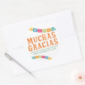 MUCHAS GRACIAS - DANK JE PARTIJ GUNSTEN RONDE STICKER (Envelop)