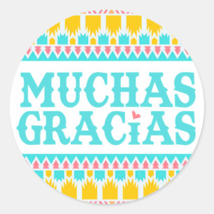 Muchas Gracias - Fiesta Dank u wel ticker Ronde Sticker