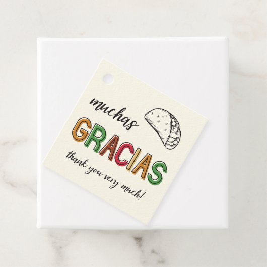 Muchas Gracias, heel veel Taco Party Bedankjes Labels (In situ)