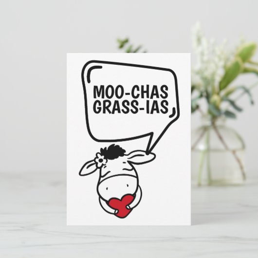 Muchas Gracias Koe Veeleer grappige Bedankt (Staand voorkant)