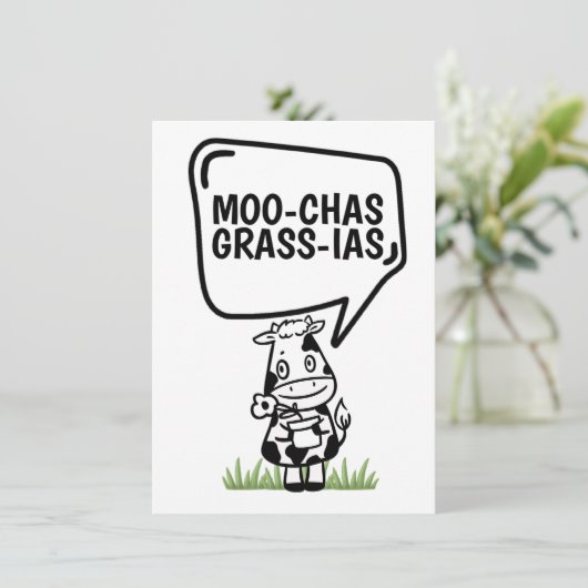 Muchas Gracias Koe Veeleer grappige Bedankt (Staand voorkant)