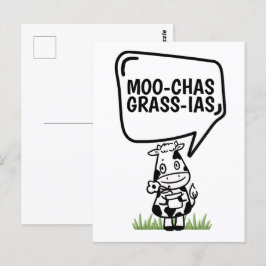 Muchas Gracias Koe Veeleer grappige Bedankt Briefkaart