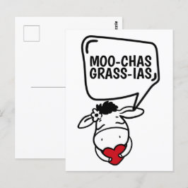 Muchas Gracias Koe Veeleer grappige Bedankt Briefkaart