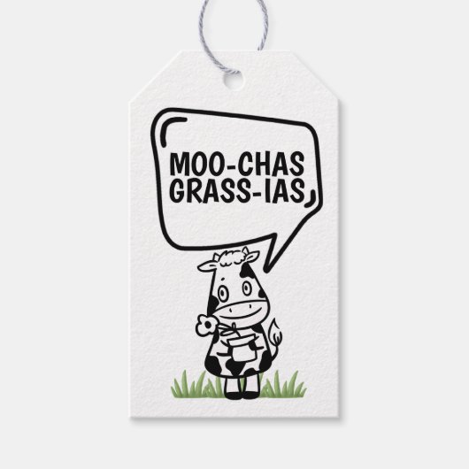 Muchas Gracias Koe Veeleer grappige Bedankt Cadeaulabel (Voorkant)