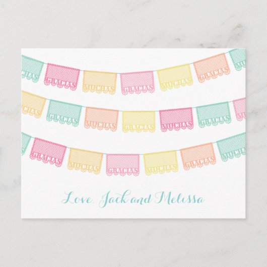 Muchas Gracias Mexicaanse Papier Spaans Dank u Briefkaart (Voorkant)