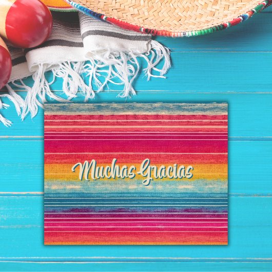 Muchas Gracias Mexicaanse Serape Spaanse bruiloft Bedankkaart
