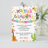 Muchas Gracias Mexican Birthday Bedankt Kaart (Staand voorkant)
