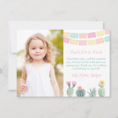 Muchas Gracias Papel Picado Cacti Birthday Afbeeld Bedankkaart (Voorkant)