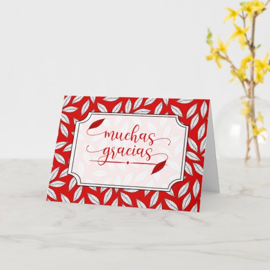 Muchas Gracias Spaans Dank je rode botaniek Kaart (Gele Bloem)