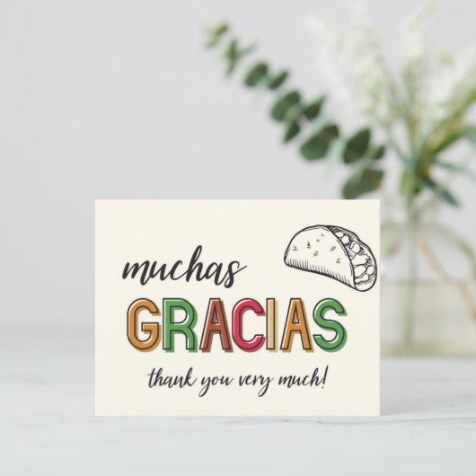 Muchas Gracias Taco Hartelijk dank Briefkaart (Staand voorkant)