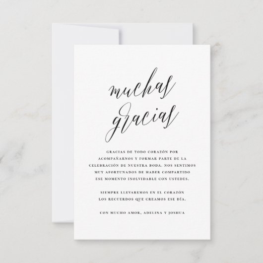 Muchas Gracias Tarjeta de Agradecimiento Bedankkaart (Voorkant)