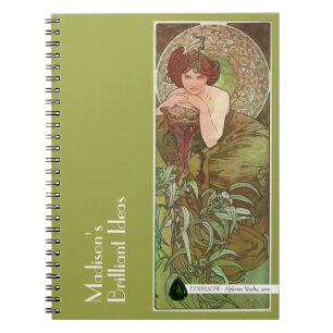 Mucha's Precioius Stones Emerald Green Notitieboek