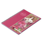 Mucha's Precioius Stones Ruby Red Pink 2 Notitieboek (Linkerzijde)