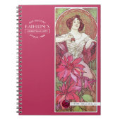 Mucha's Precioius Stones Ruby Red Pink 2 Notitieboek (Voorkant)
