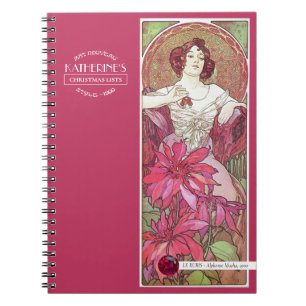 Mucha's Precioius Stones Ruby Red Pink 2 Notitieboek