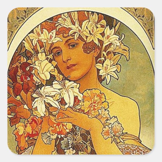 Muchbloemen Vierkante Sticker (Voorkant)
