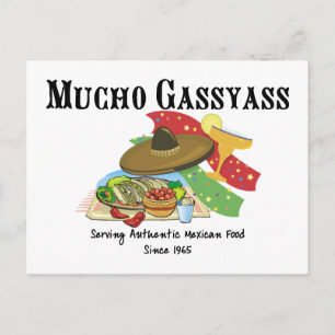 Mucho Gassyass Mexican Food Briefkaart