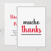 Mucho Thanks Appreciation Gesture Bedankkaart (Voorkant / Achterkant)