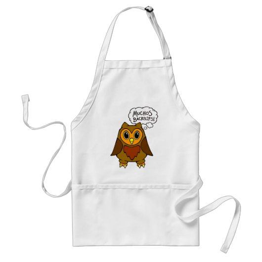 Muchos Backflips. Alfred de Owl Friend Apron Standaard Schort (Voorkant)