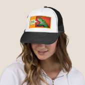 Muchos Backflips. T-Rex Trucker Hat. Pet (In situ)