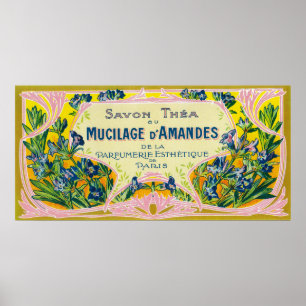 Mucilage D' Amandes Soap LabelParis, Frankrijk Poster