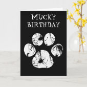 Mucky Paw Verjaardag Kaart (Gele Bloem)