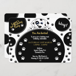 Mucky Paws Dalmatian Invitations Kaart