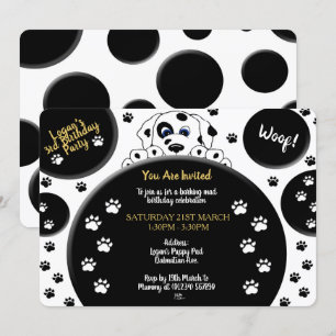 Mucky Paws Dalmatian Invitations Kaart
