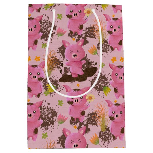 Mud Bath Piggy Medium Cadeauzakje (Voorkant)