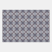 Mud Cloth Geïnspireerde Boho Blues Inpakpapier Vel (Voorkant)